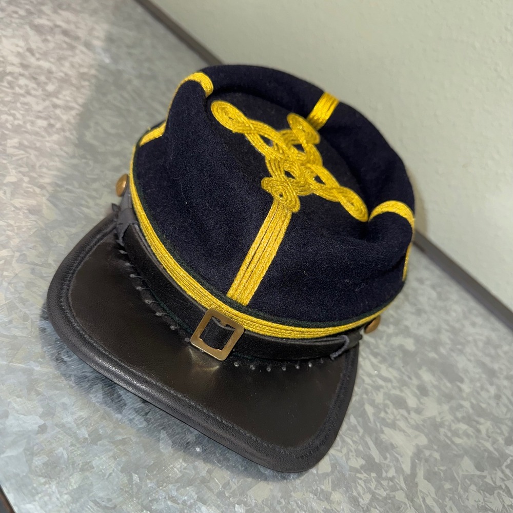 Unbranded Civil War Union Officer Kepi Mens OSFM Navy Blue‎ Excellent Gold Braid